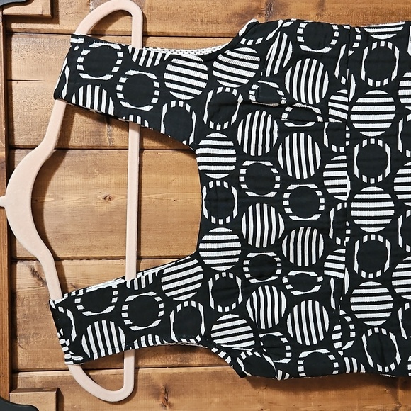 Anne Elisabeth Black White Geometric Print Sleeveless Dress EU 38 US 6 - Picture 2 of 15